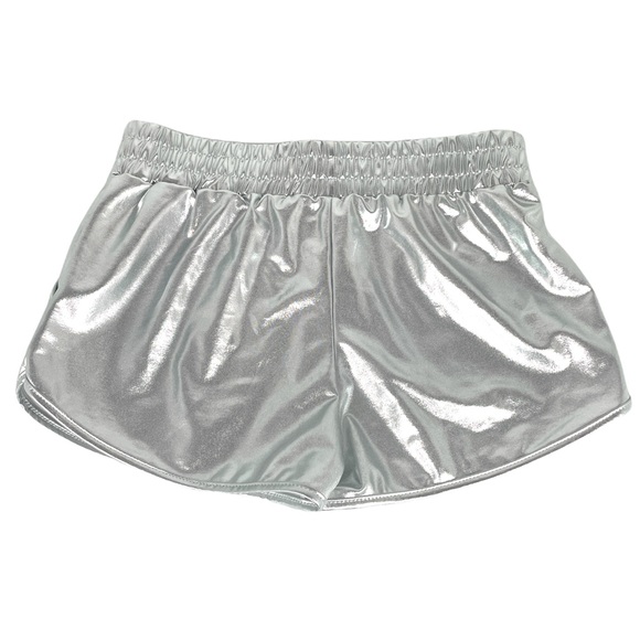 Pumpkino Metallic Disco Shorts Metallic Silver Size Medium - Picture 1 of 7
